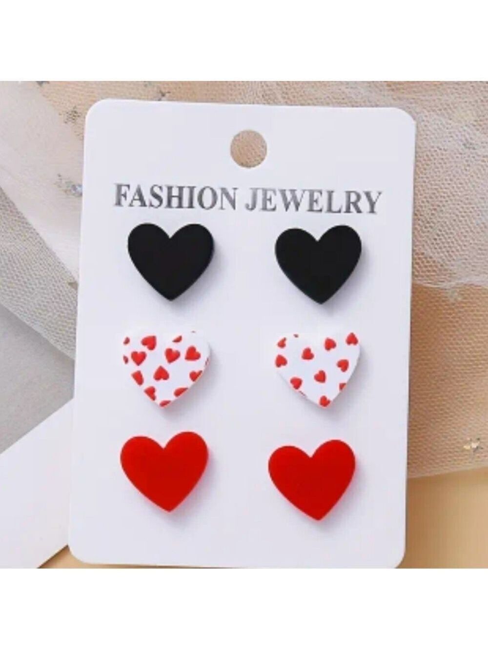 3 pair of acrylic earrings with stainless steel backs